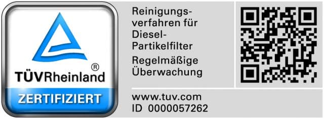 TÜV Rheinland - Reinigungsverfahren für Dieselpartikelfilter