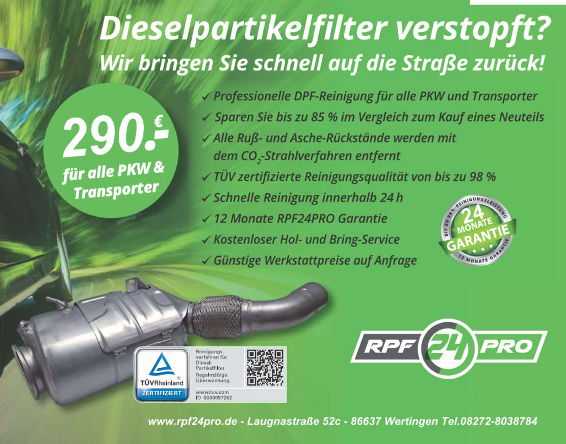 Wertingen TüV DIN DPF 290€ Reinigung Reinigen